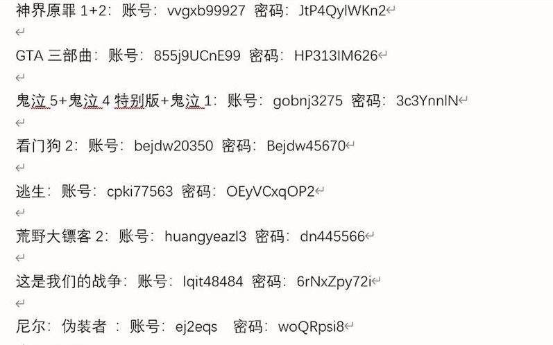 steam账号密码共享（steam共享游戏账号密码）